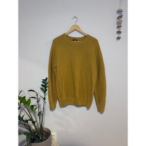 Mustard Yellow Uniqlo Knit Crewneck Sweater | Raglan Long Sleeve - (Men's L)